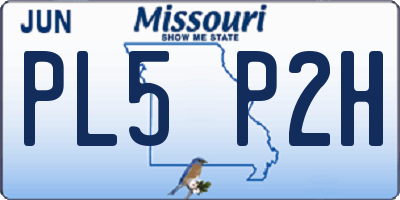 MO license plate PL5P2H