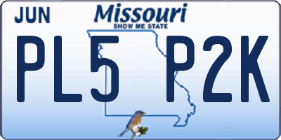 MO license plate PL5P2K