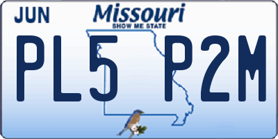 MO license plate PL5P2M