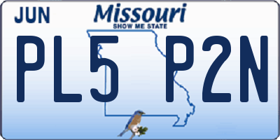 MO license plate PL5P2N