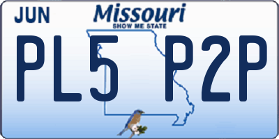 MO license plate PL5P2P
