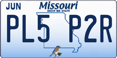 MO license plate PL5P2R