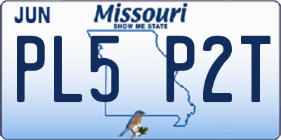 MO license plate PL5P2T