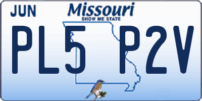 MO license plate PL5P2V