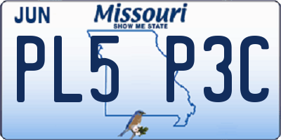 MO license plate PL5P3C