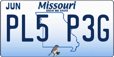 MO license plate PL5P3G