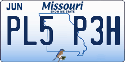 MO license plate PL5P3H