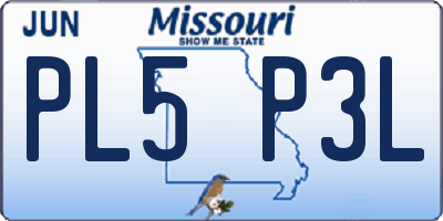 MO license plate PL5P3L