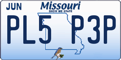 MO license plate PL5P3P