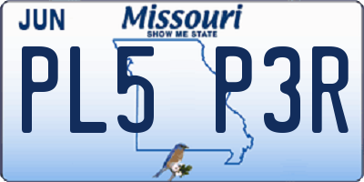 MO license plate PL5P3R