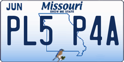 MO license plate PL5P4A
