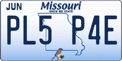 MO license plate PL5P4E