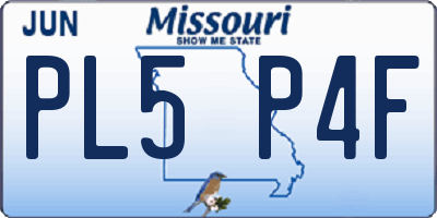 MO license plate PL5P4F