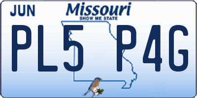 MO license plate PL5P4G