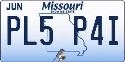 MO license plate PL5P4I