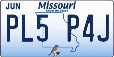 MO license plate PL5P4J
