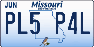 MO license plate PL5P4L