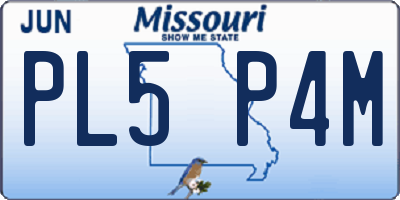 MO license plate PL5P4M