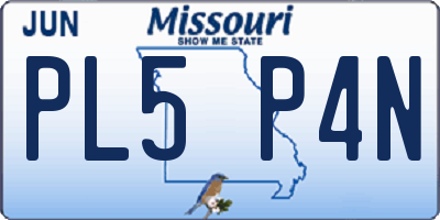 MO license plate PL5P4N