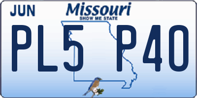 MO license plate PL5P4O