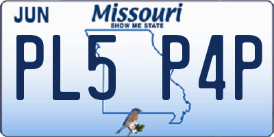 MO license plate PL5P4P