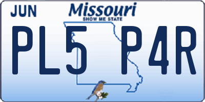 MO license plate PL5P4R