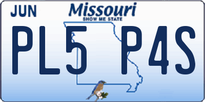 MO license plate PL5P4S