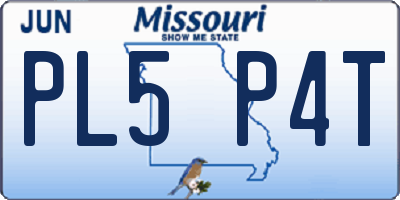 MO license plate PL5P4T