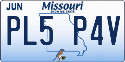 MO license plate PL5P4V