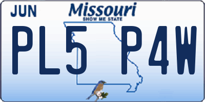 MO license plate PL5P4W