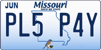 MO license plate PL5P4Y