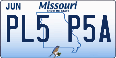 MO license plate PL5P5A