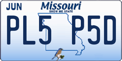 MO license plate PL5P5D