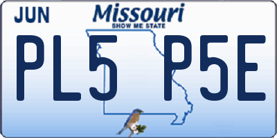 MO license plate PL5P5E
