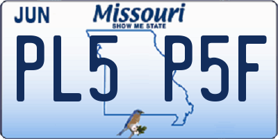 MO license plate PL5P5F
