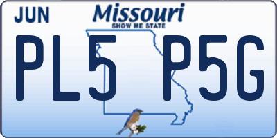 MO license plate PL5P5G