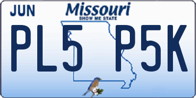 MO license plate PL5P5K