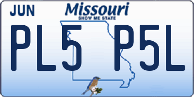 MO license plate PL5P5L