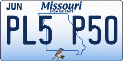 MO license plate PL5P5O