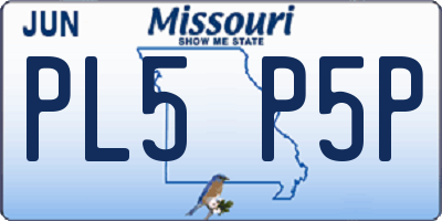 MO license plate PL5P5P