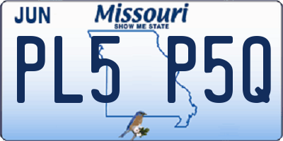MO license plate PL5P5Q