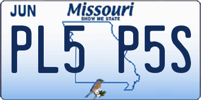 MO license plate PL5P5S