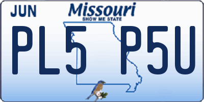 MO license plate PL5P5U