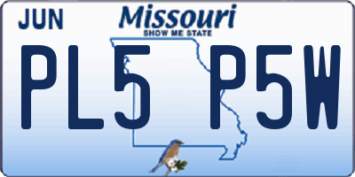 MO license plate PL5P5W