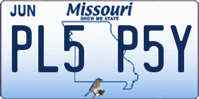 MO license plate PL5P5Y