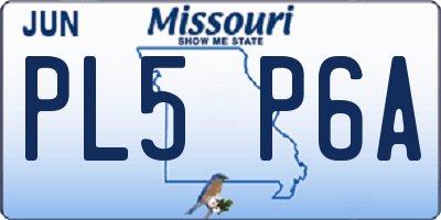 MO license plate PL5P6A