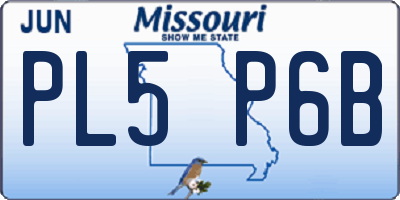 MO license plate PL5P6B