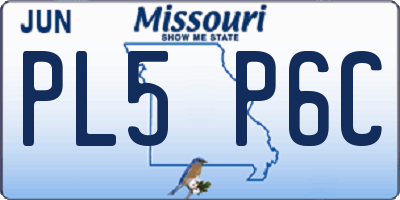 MO license plate PL5P6C