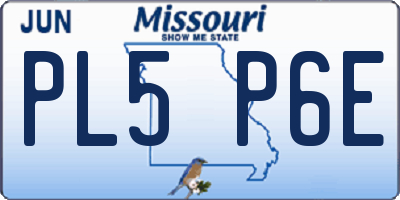 MO license plate PL5P6E