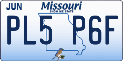 MO license plate PL5P6F